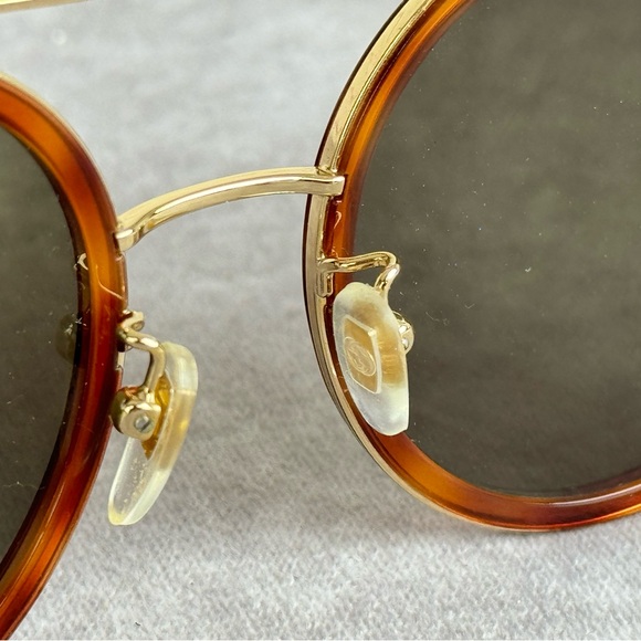 Gucci Gg0061s Round Metal Framed Sunglasses Brown Green Lense - Picture 8 of 12